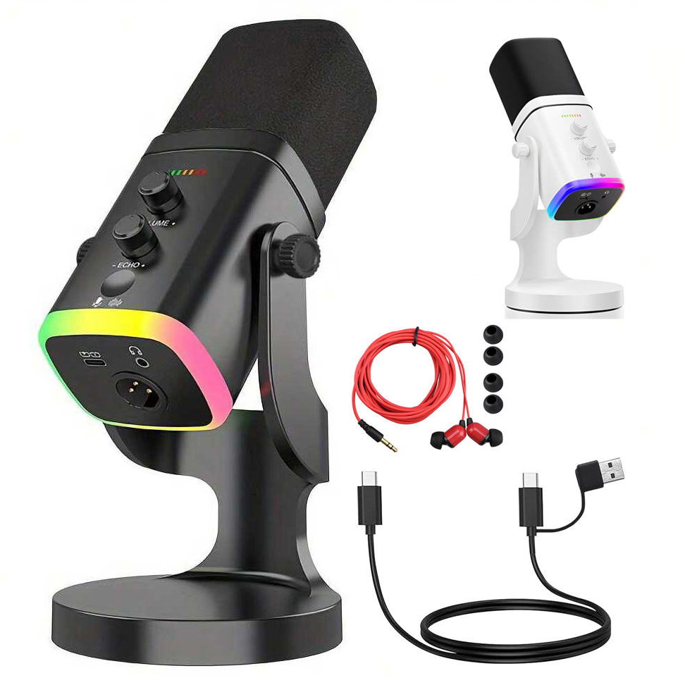 Gaming Headset Rgb - Microfone Dinâmico USB/XLR para Streaming de
