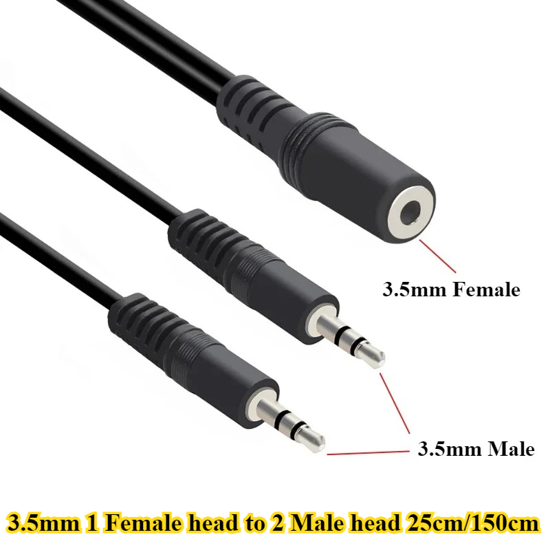 2/5Pcs/lote Cabo Adaptador Y d - Earphone Splitter Jack avaliação e preço