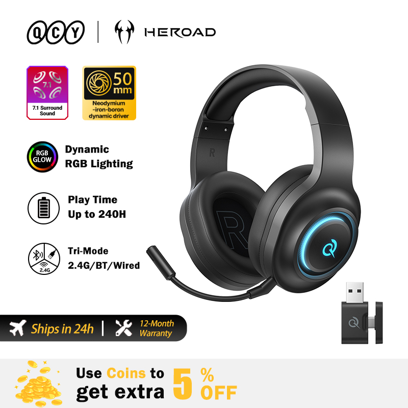 Fone QCY de ouvido gamer Heroa - Gaming Headset Rgb avaliação e preço