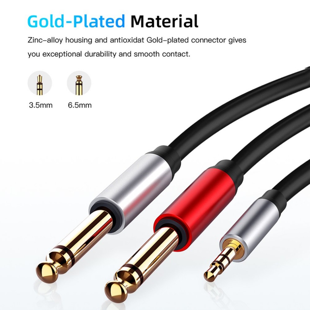 Adaptador de áudio Mono Stereo - Audio Splitter Y avaliação e preço