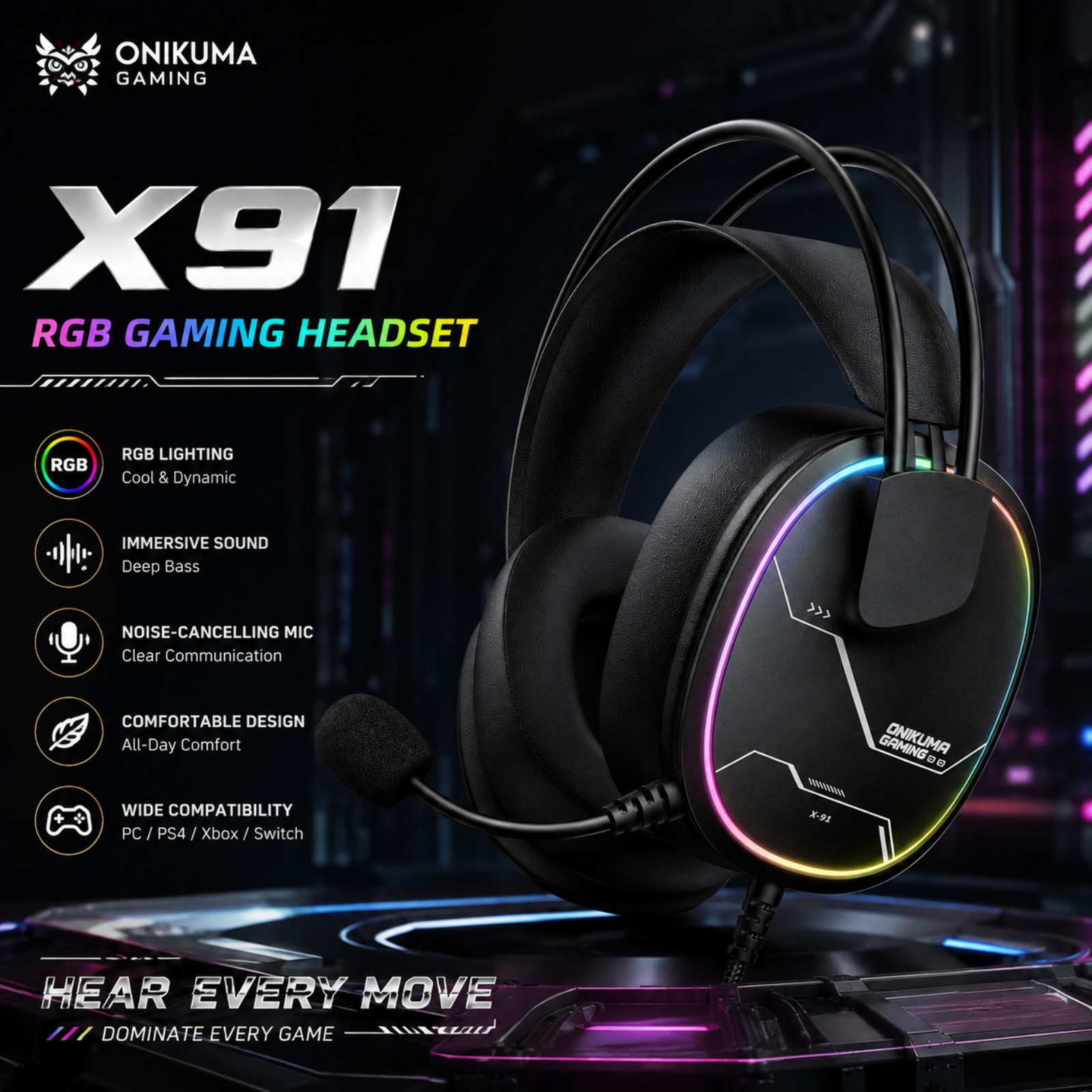 Fone de Ouvido Gamer com Fio O - Gaming Headset Rgb avaliação e preço